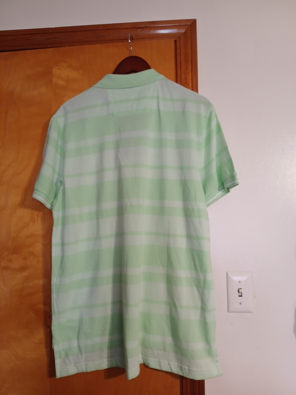 Chaps Light Green Striped Men's Polo - Picture 4 of 4